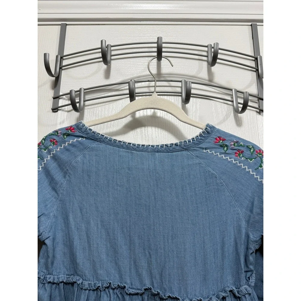 Lucky Brand chambray tiered
